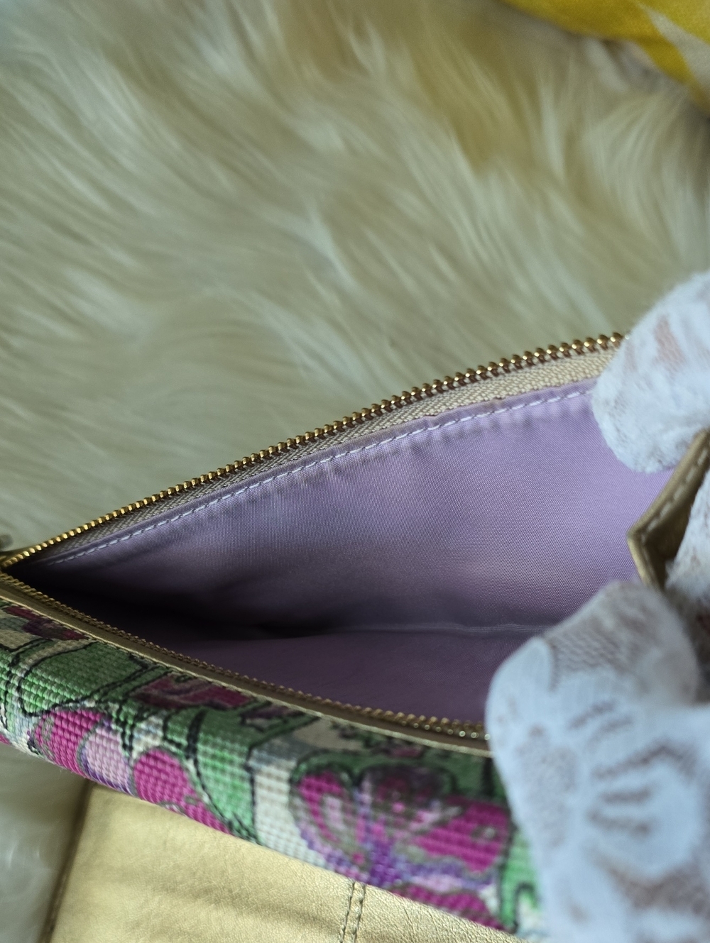 Coach Ashley Floral Canvas Wallet with Gold Trim - Green & Purple GUC - Picture 15 of 16